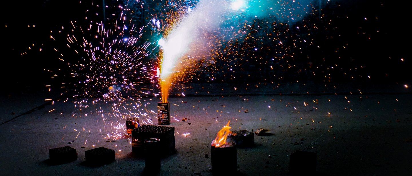 vuurwerk op de grond